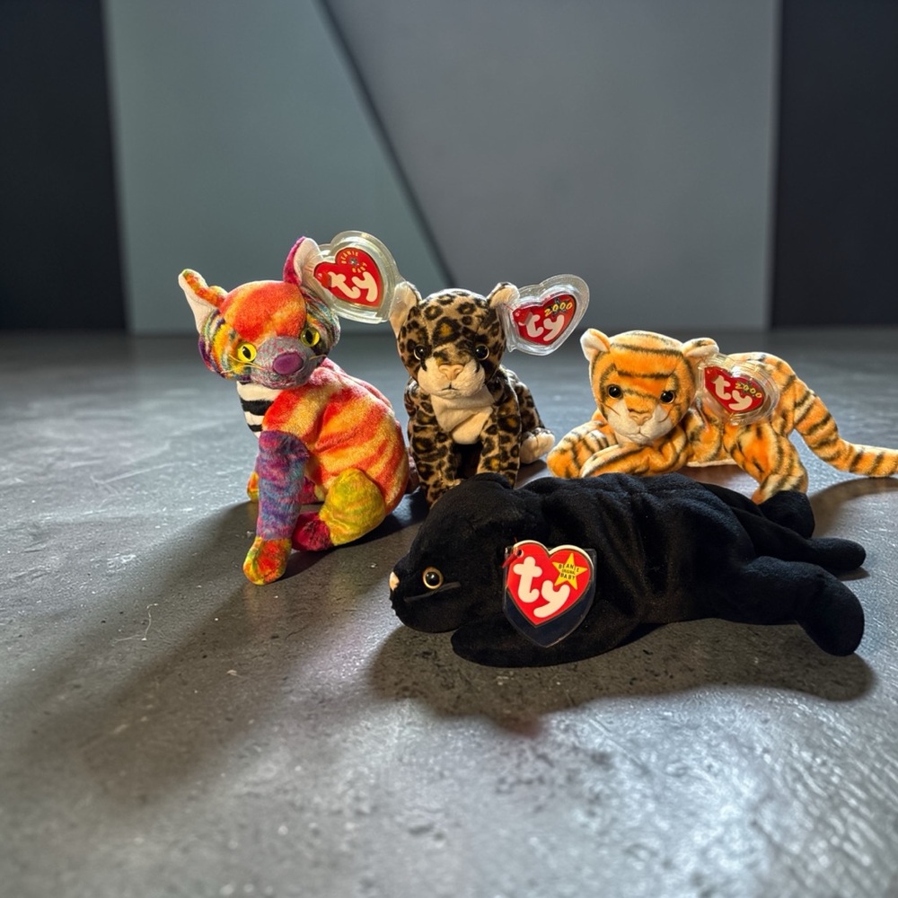 TY Beanie Baby Cat Lot of 4